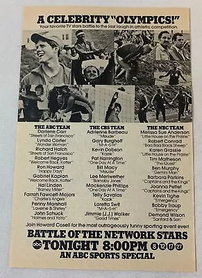 1976 ABC Tv Special Ad~ BATTLE OF THE NETWORK STARS Ron HowardFarrah Fawcett • $7.99