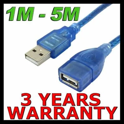 $9.45 • Buy USB Extension Cable Male To Female Data Cord For Laptop PC Camera 1m 1.5m 3m 5m