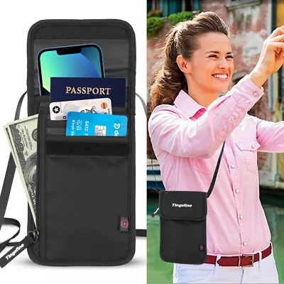 $27.99 • Buy Men Genuine Slim Travel Wallet Bifold Ticket Card Passport Case Holder Folder