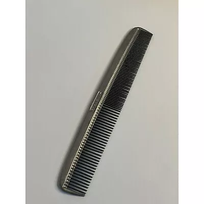 Vintage Cornell Pocket Hair Comb Aluminum Metal 4.75” Fine & Course Made In USA • $15.98