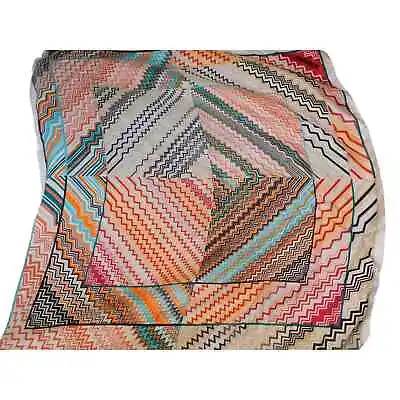 Missoni Silk Scarf Abstract Pattern Chevron 36x36 Made In Italy New • $59.99
