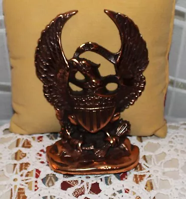 American Eagle & Flag E Pluribus Unum Bookend /Desktop  Paperweight Cast Iron 7  • $15