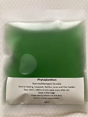 Live Marine Phytoplankton Nannochloropsis Oculata 150ml. Feed For Copepods Etc. • £3.95