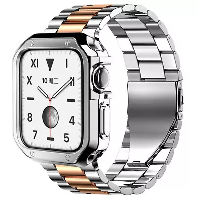$18.15 • Buy For Apple Watch Ultra Series 8 7 6 5 4 3 2 1 SE 38mm-49mm Metal Strap Band Case