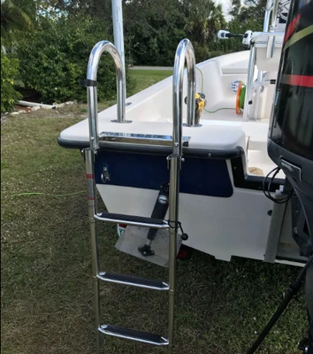 $239.89 • Buy 4 Step Boat Folding Ladder Stainless Steel Pontoon Yacht Telescoping Heavy Duty