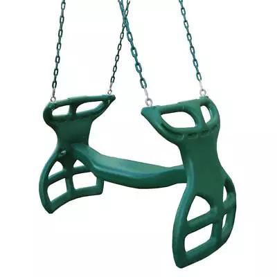$97.65 • Buy Dual Ride Green Glider Swing With Green Coated Chains
