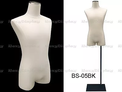 Male Body Form With Linen White Jesery Cover #M1WL-JF+BS-05BK • $112