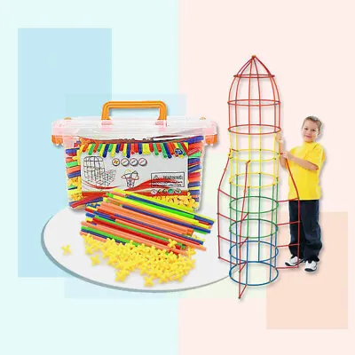 £30.54 • Buy 500pcs Interlocking Straw Constructor Kit Fort Building Toy Development