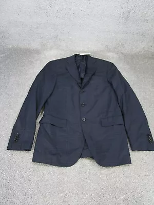 Caruso Blazer Mens 48 It 38 Us Blue Wool Office *moth Holes  • $59.99