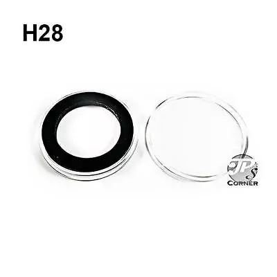 AirTite H28mm (1.102 ) Coin Holder Capsules With Black Rings Quantity Of 5 • $9.95