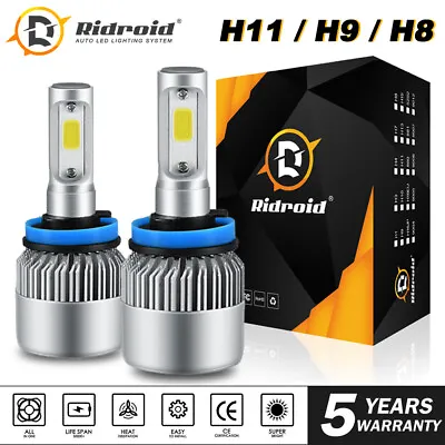 H11 LED Headlight Super Bright Bulbs Kit White 6000K 26000LM High/Low Beam Pair • $10.98