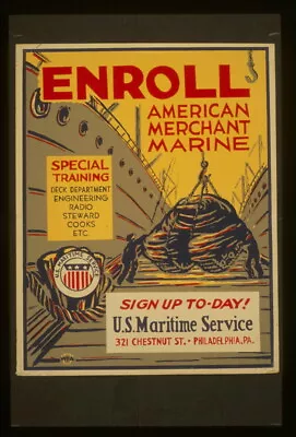 8  X 10  Photo Enroll American Merchant Marine Special Training - Deck Departmen • $16.95