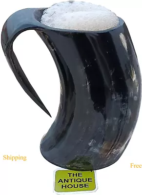 Viking Drinking Horn 100% Natural Authentic Ox Horn Mug For Beer Wine Ale Mead W • $29.99