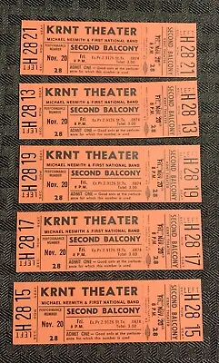 MICHAEL NESMITH (Monkees) Nov 20 KRNT Concert Tickets FVF 7.0 2nd Balcony LOT • $25.25