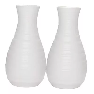 2 Pack Composite Plastics Flower Vase Unbreakable Ceramic Look Vase For White • $27.98