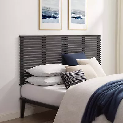 Modway Render Mid-Century Modern Wall-Mount King Headboard In Charcoal • $309.94