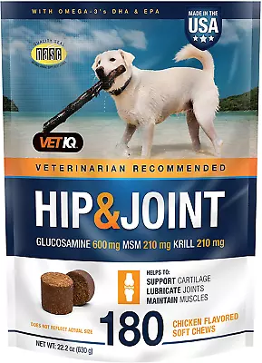 180 Soft Chews Support Hip And Joint For Dogs Glucosamine MSM Krill Supplement • $31.24