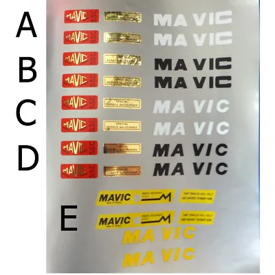 Mavic SSC Rim Decal Choices. One Set For 2 Rims Each Sale  • $12