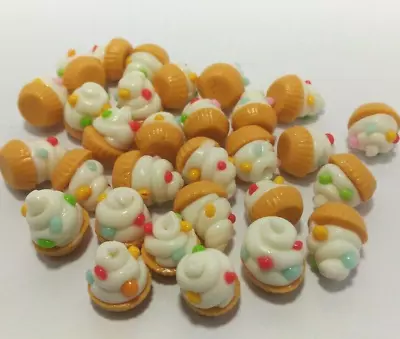 Lot 24 Loose Cream Cake Dollhouse Miniature Bakery Food Candy Topping Decorate. • $14.95