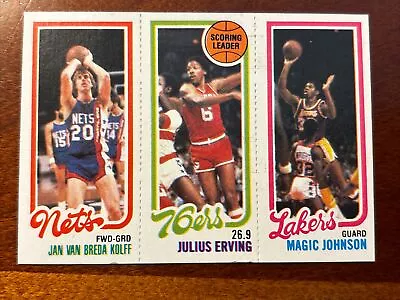 1980-81 Topps - #139-174-162 Magic Johnson Jan Van Breda Kolff Julius Erving • $71.07