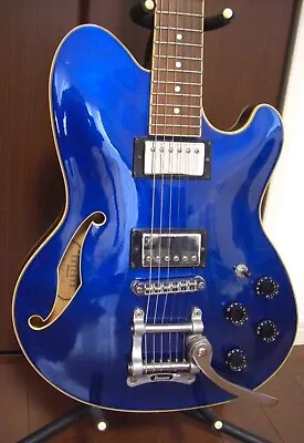Ibanez TM71T Talman Hollow Body Electric Guitar Blue With Soft Case • $790