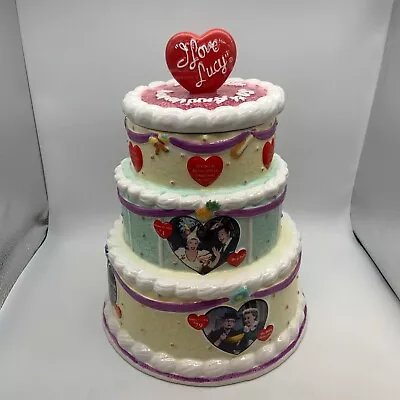 Vintage I Love Lucy 50th Anniversary Episode Cake Ceramic Cookie Jar Vandor New! • $135