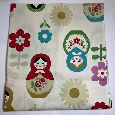 Matryoshka Doll Cotton Fabric Quilting 1 Yard 42” Width Ivory Background • $9.99
