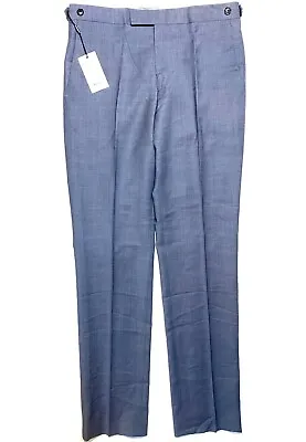 REISS Mens Climate Textured Weave Wool Dress Trousers Pants Blue (MSRP $195) • $48.99