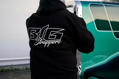 Big Strappin' Hoody Strappers Truckers Sweatshirt Black Apparel Diesel Hot Rod • $52