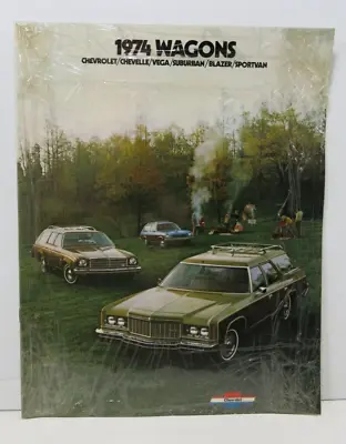 Vtg 1974 Wagons Brochure Chevrolet/Chevelle/Vega/Suburban/Blazer/Sportvan OEM • $2.99