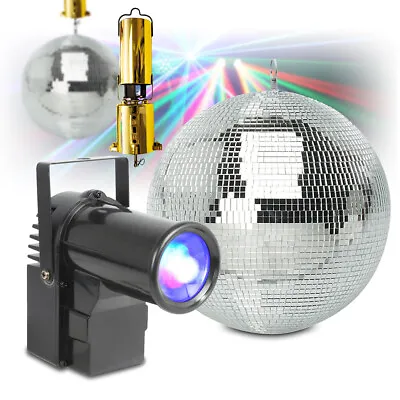Battery Powered Glitter Mirror Ball 12  Spot Light Wedding Disco PS10W G007NWG • £98.99