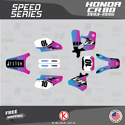 Graphics Kit For Honda CR 80 1993 1994 1995 CR80 Speed Series - Cyan Magenta • $65.99