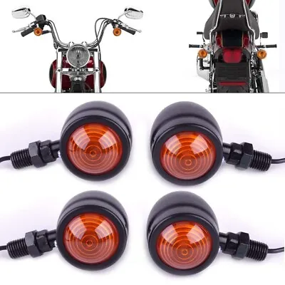 4x Motorcycle Bullet Turn Signal Light For Harley Bobber Chopper Cafe Racer A631 • $9.99