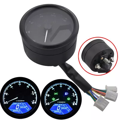 Digital Gauge Motorcycle Speedometer Tachometer Odometer MPH KM/H Universal USA • $38.99