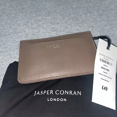 JASPER CONRAN Ladies Taupe Brown Fine Leather Ada Coin Card Holder NEW RRP £49 • £12.95