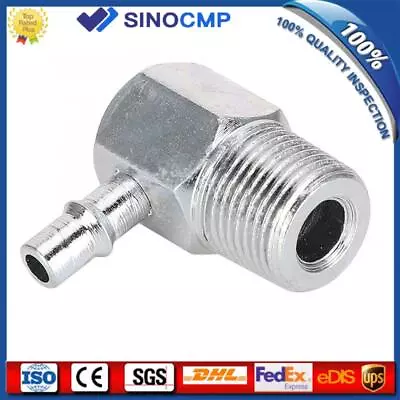 $9.03 • Buy Intake Manifold Vacuum Fitting 90 3/8NPT-1/4 Hose Nipple Tube 4535Z New