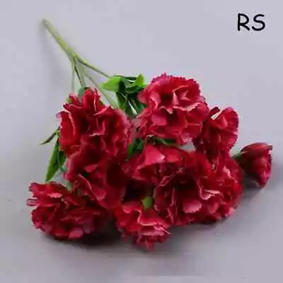 10 Heads Artificial Carnation Multi Silk Fake Flower Home Wedding Festival Decor • £5.99