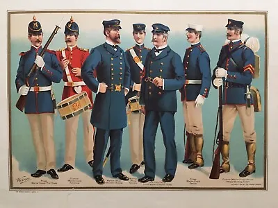 1899 Antique Print; U.S. Navy - Uniforms - 1899. Werner Co. • £19.99