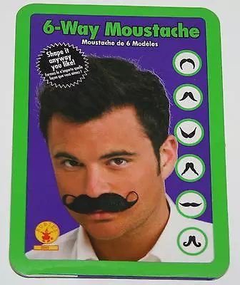 Six Way Mustache Costume TV Reenactment Stage Face Hair Parade Theatrical Actor • $9.45