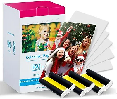 Compatible Canon Selphy CP910 CP1300 CP1200 Ink And Paper Photo Paper KP-108IN • £29.55