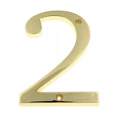 Large 5  Polished Brass Metal Flush House Address Numbers Bold Readable Font • $10.77