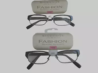 CLOSEOUT!!! Magnivision Life In Focus Reading Glasses 'Keegan' +2.50 - 2 Pairs • $5.95