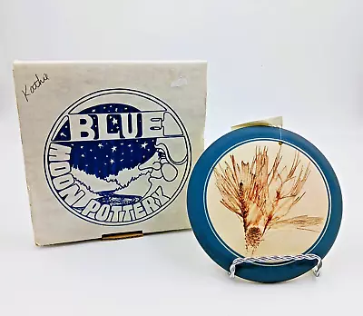 Blue Moon Pottery Bread Bun Warmer Wall Plaque 5.5 Impressed Pine Cone & Needles • $12.99