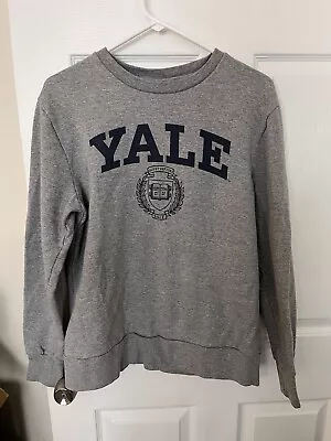 Yale University Classic Heather Gray Blue Logo Ivy League Sweatshirt Medium M • $23