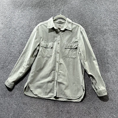 $29.88 • Buy Vintage LL Bean Chamois Flannel Button Up Shirt Large Green Gray Long Sleeve