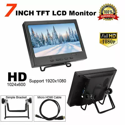 7' LCD CCTV Car Monitor PC Screen AV/VGA 1080P For  W/Bracket G • $52.87