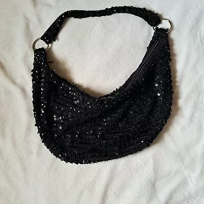 Black Sequin Shoulder Bag • $28