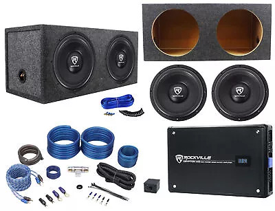 (2) MTX S6512-44 12  1000w RMS Subwoofers+Vented Sub Box+Mono Amplifier+Amp Kit • $429.85