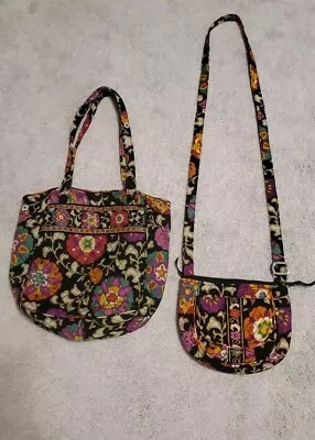 Retired Vera Bradley Suzani Shoulder Bag / Tote & Mini Hipster Crossbody Purse • $8.99