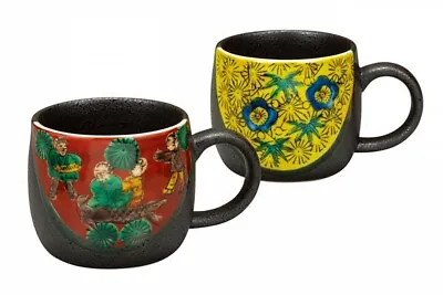 Pair Kutani Yaki Ware Mug Tea Coffee Cup Set Of 2Yoshida-ya Mokube Style • $181.06